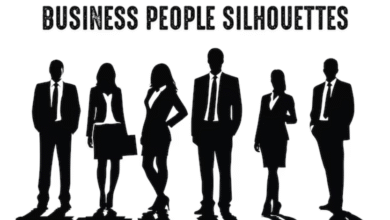 Line Up of Young Bussness Men Silloueteed Getty